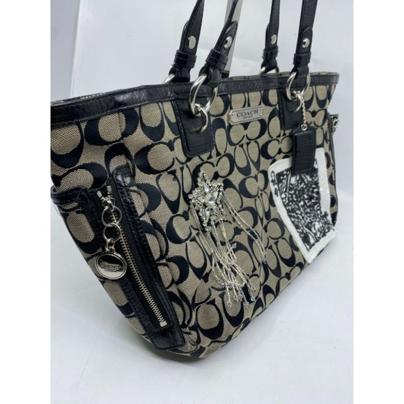 Coach Black Tote Bag Customized W/ embellishments - Picture 5 of 14